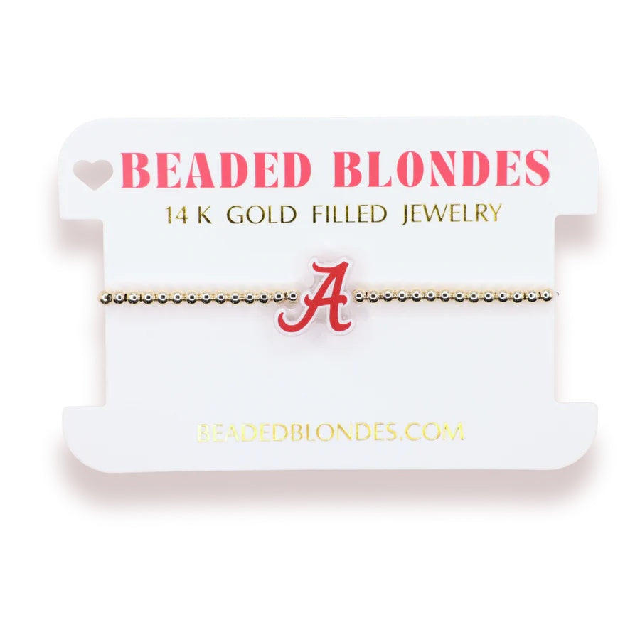 Beaded Blondes - Bracelet - Collegiate Charm - On Gold