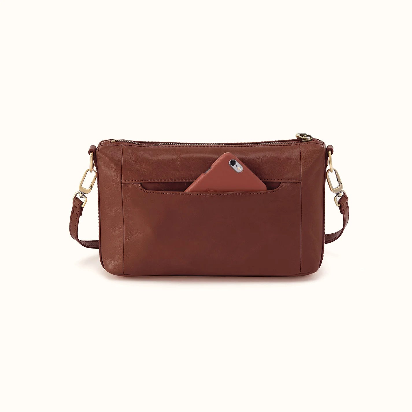 Hobo - Darcy Carry-All Crossbody - Polished Leather - Harvest Root