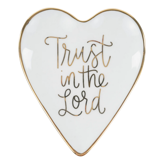 Glory Haus - Trinket Tray - Trust In The Lord - Gold - Findlay Rowe Designs