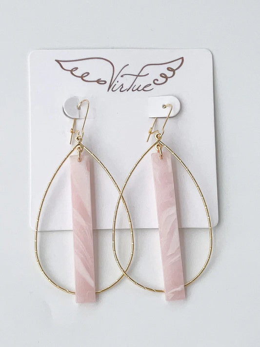 Virtue - Teardrop Hoop with Acrylic Bar - Findlay Rowe Designs
