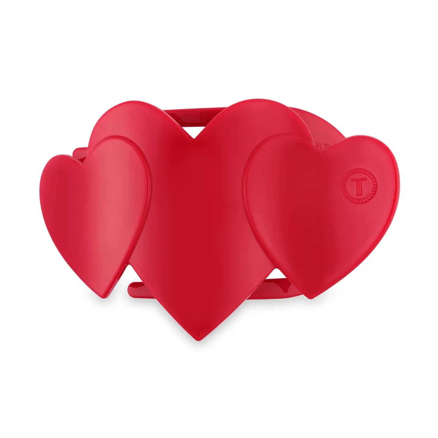 Teleties - Flat Hair Clip - Small - Red Heart To Heart - Findlay Rowe Designs