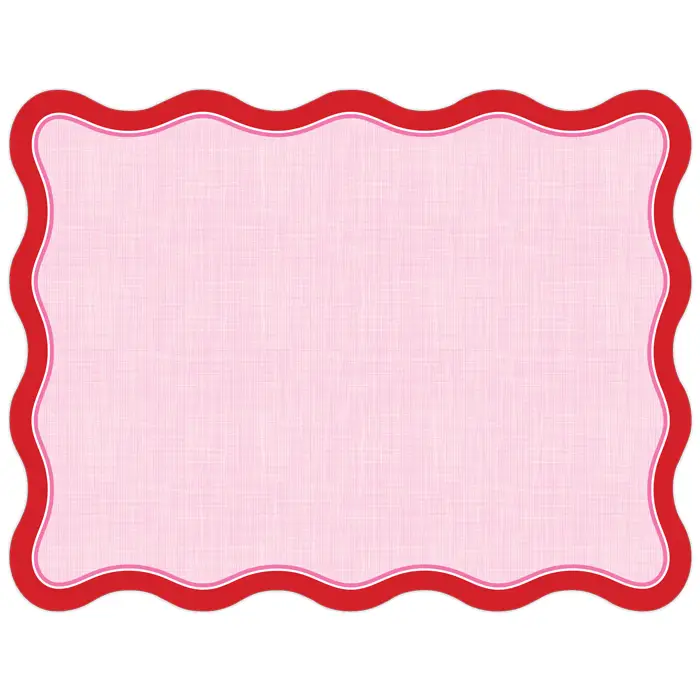 Rosanne Beck - Die-Cut Placemat- Light Pink Linen Red - Findlay Rowe Designs