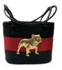 Lisi Lerch - Bucket Bag - Black Red Ribbon Gold Bulldog - Findlay Rowe Designs