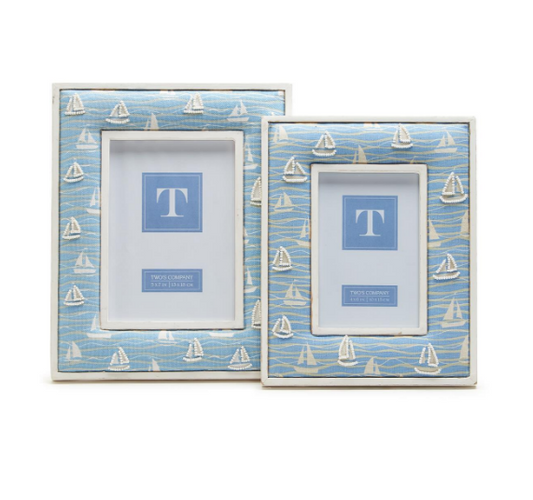 4x6 or 5x7 Frame - Sailboat Hand-Beaded - Findlay Rowe Designs