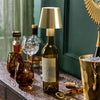 LED Cordless Bottle Lamp  with Lampshade - Gold