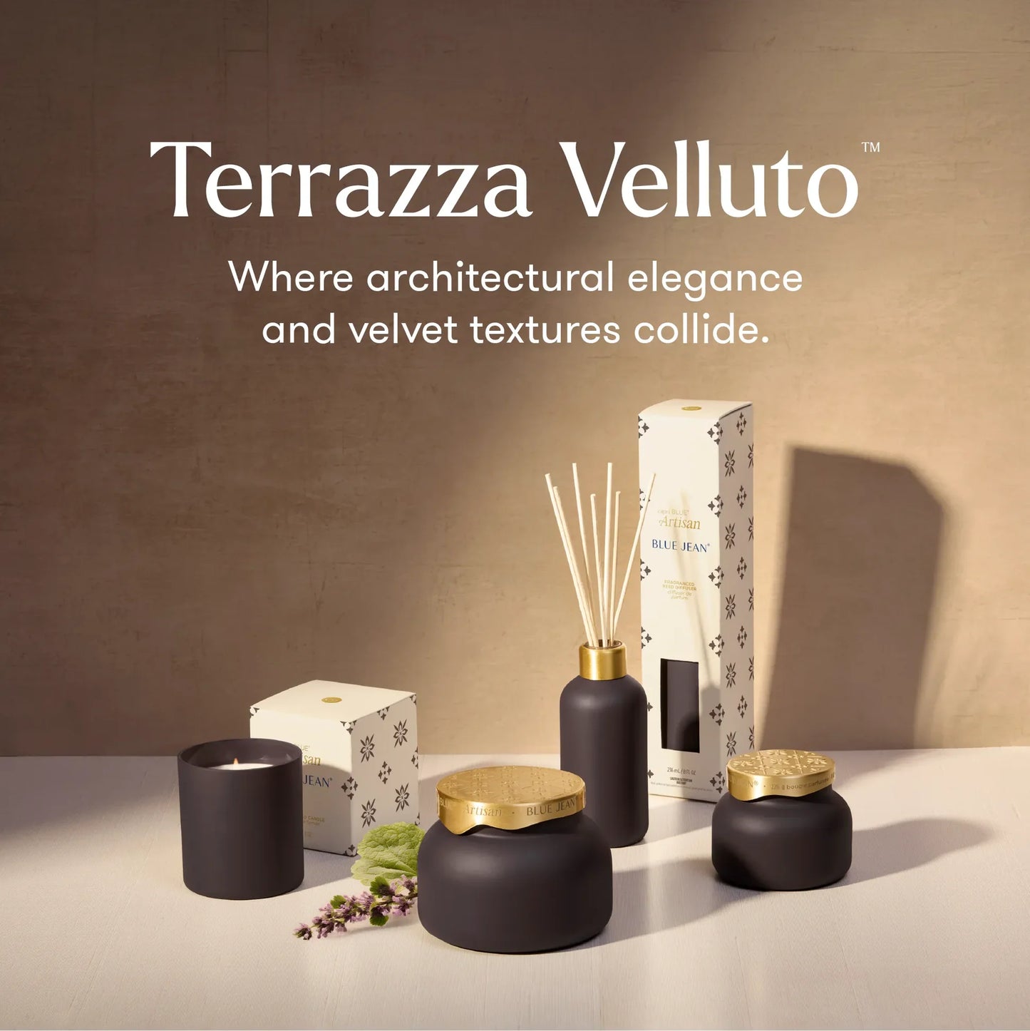 Capri Blue - Boxed Tumbler Candle 8oz - Blue Jean Terrazza Velluto - Findlay Rowe Designs