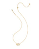 Kendra Scott - Necklace - Elisa Bow Short Pendant - Gold Iridescent Crystal Ivory Illusion