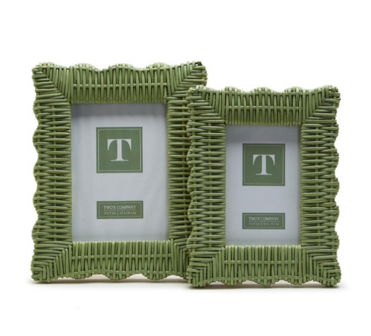 4x6 or 5x7 Frame - Wicker Weave - Green - Findlay Rowe Designs
