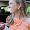 Earring - Stud - Pearl Tennessee Power T Logo - Findlay Rowe Designs
