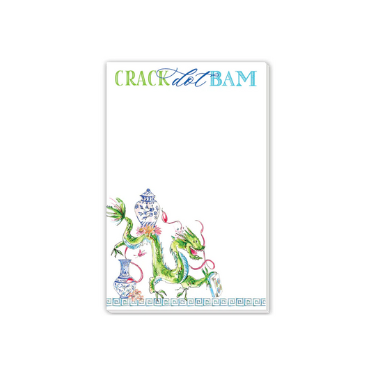 Rosanne Beck - Large Notepad - Crack Dot Bam Mahjong Dragon - Findlay Rowe Designs
