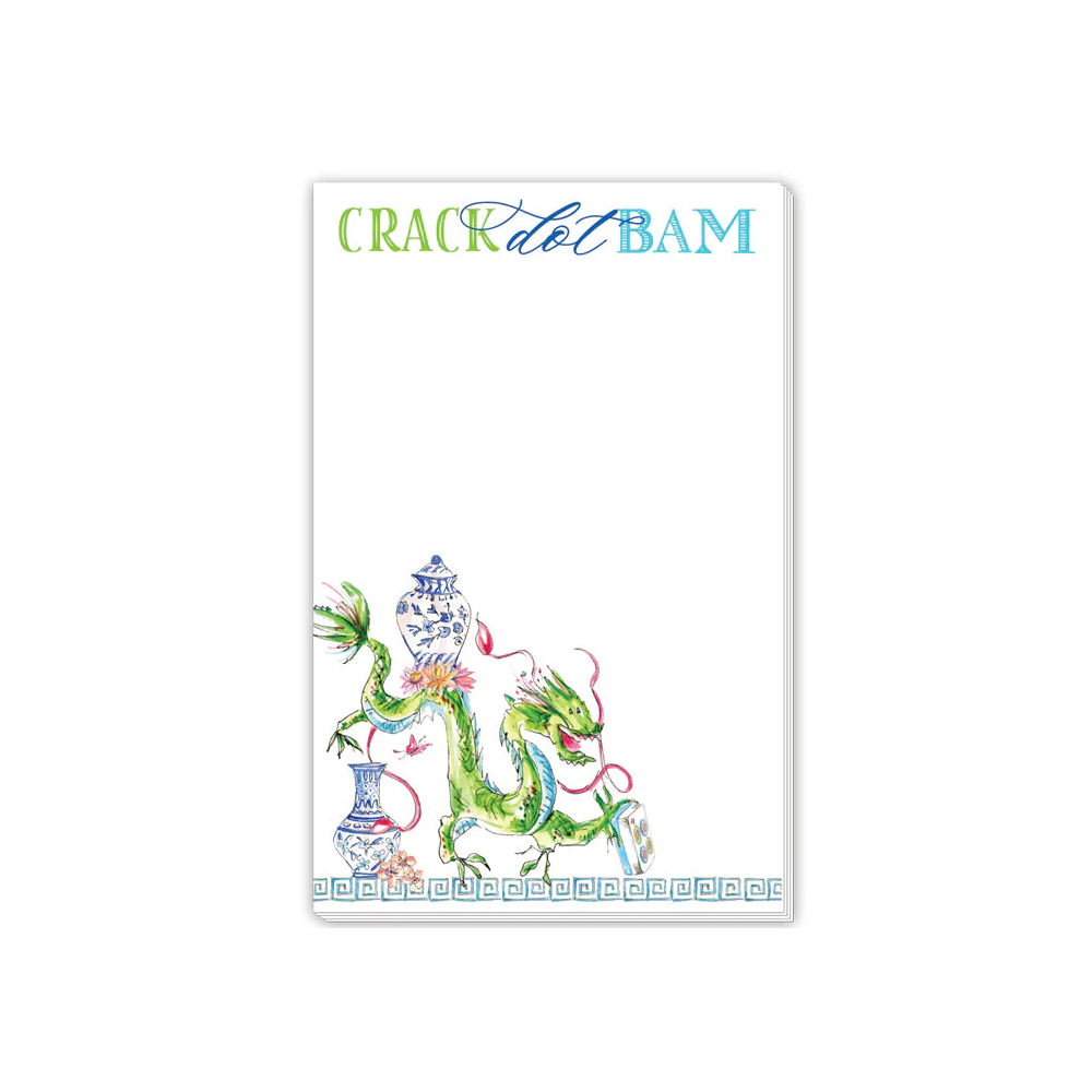 Rosanne Beck - Large Notepad - Crack Dot Bam Mahjong Dragon