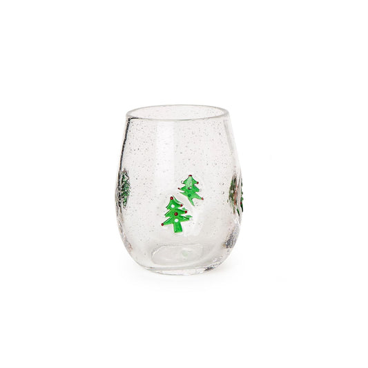 Stemless Wine - Bubble Glass with Tree
