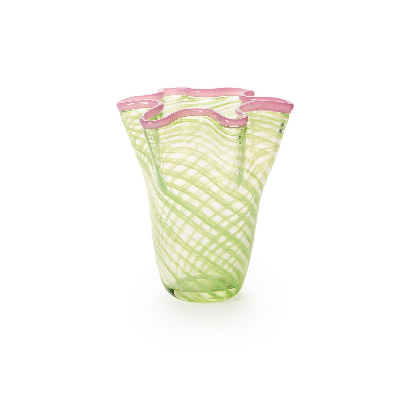 Vase - Rialto Swirl Flare - Hand-Blown Glass - Medium