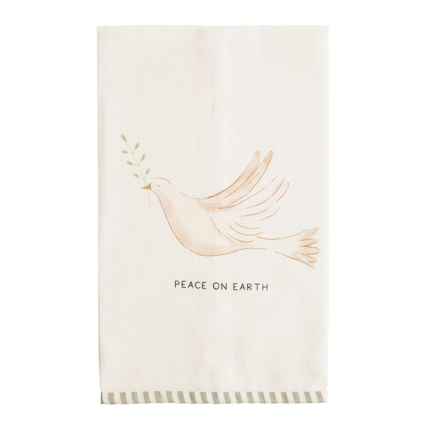 Mud Pie - Tea Towel - White Christmas Stripe Hem - Findlay Rowe Designs