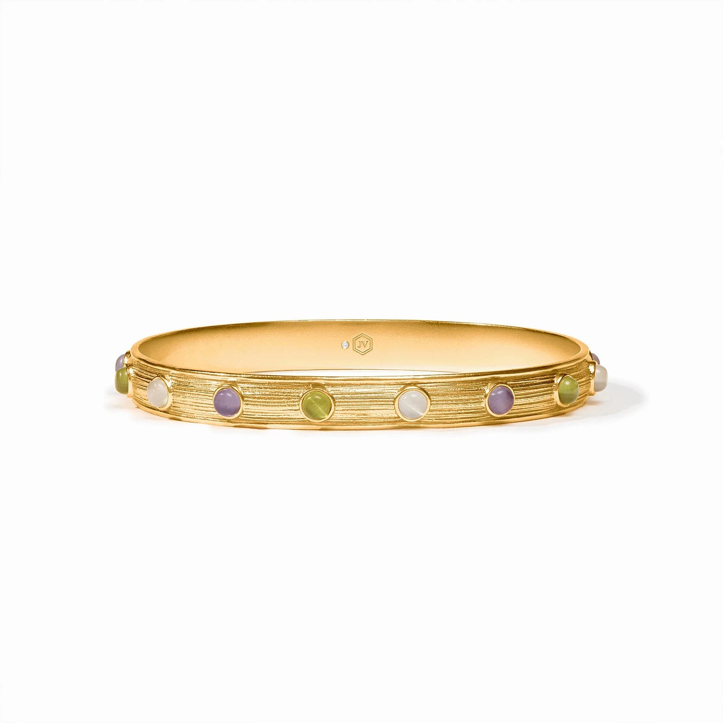 Julie Vos - Bracelet - Cobblestone Stone Bangle - Multi-Stone Cat's Eye - Medium