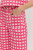 Entro - Pants - Ankle Length Plaid - Horsebit Accent - Pink White - Findlay Rowe Designs