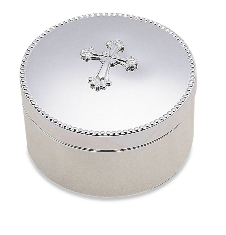 Reed and Barton - Abbey Cross Silverplate Keepsake Box - Findlay Rowe Designs