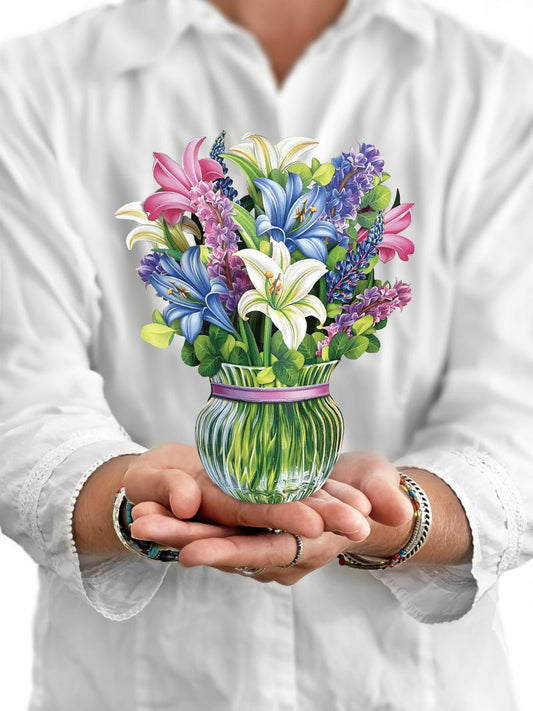 Fresh Cut Paper - Pop Up Bouquet Matching Card - Mini Mini Lilies and Lupines - Findlay Rowe Designs