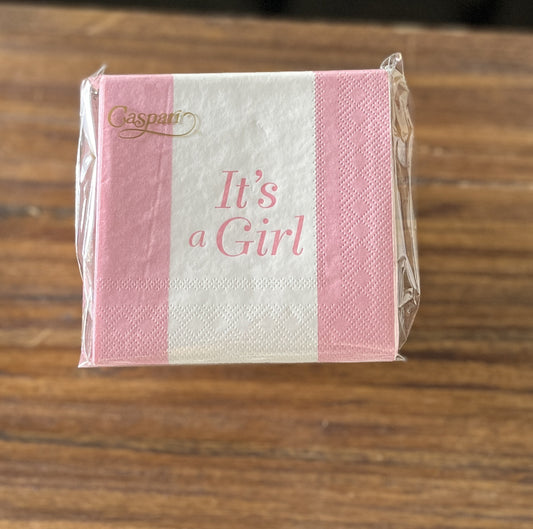 Caspari - Cocktail Napkins - Petal Pink - It's a Girl! - Findlay Rowe Designs