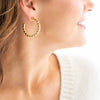 Susan Shaw - Earrings - Studded Hoops - Gold