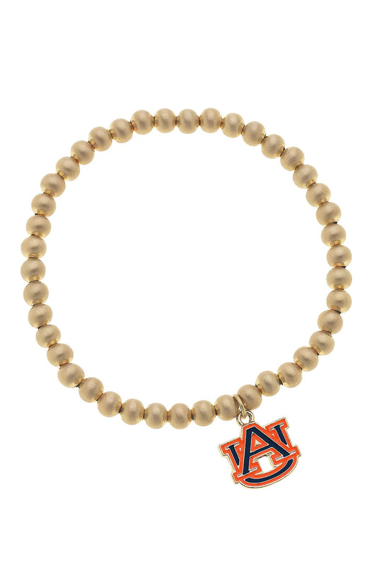 Canvas - Auburn Tigers Ball Bead Stretch Bracelet