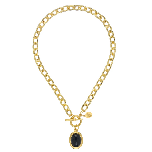 Susan Shaw - Necklace - Black Onyx Cabochon Toggle - Findlay Rowe Designs