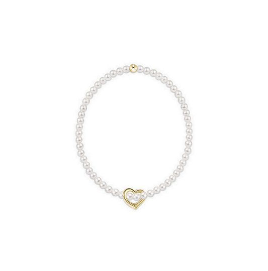 Enewton - Extends - Classic Pearl 3mm Bracelet - Love Gold Charm - Findlay Rowe Designs