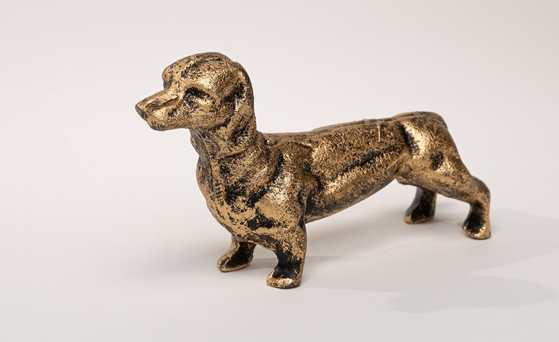 Figurine - Gold Cast Iron Dachshund