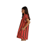 Entro - Dress - Mini Stripe V-Neck - Red Brown
