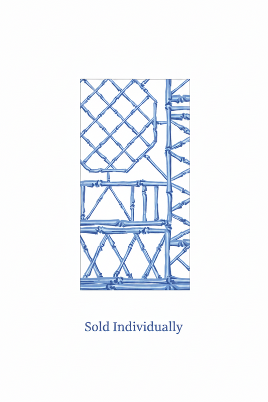 Caspari - Cloth Napkin - Bamboo Screen - China Blue - Findlay Rowe Designs