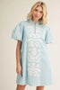 Jodifil - Dress - Mini Puff Sleeve Floral Applique - Findlay Rowe Designs