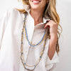 Ink & Alloy - Necklace - Portia Brass Necklace With Glass Beads - Blue - Findlay Rowe Designs
