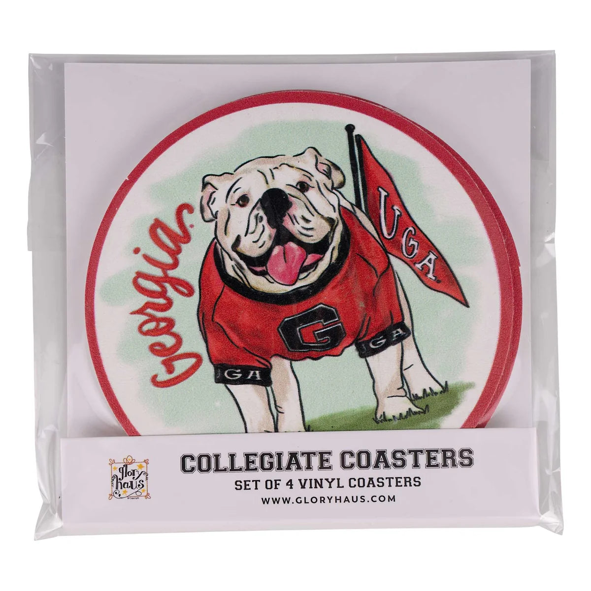 Glory Haus - Collegiate Coasters - Set of 4 - Georgia
