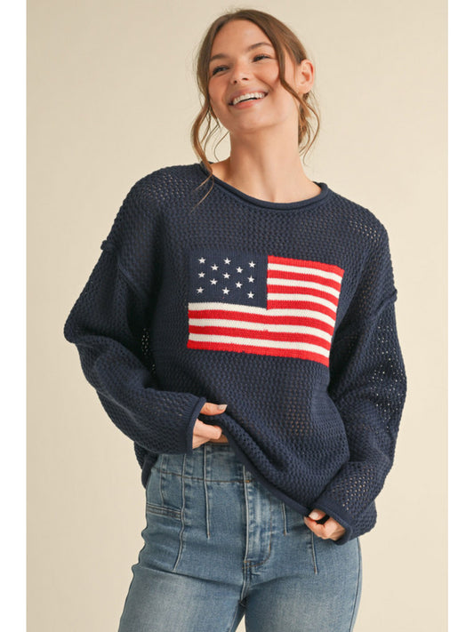 Sweater - Navy Flag - Lightweight - Findlay Rowe Designs