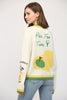 Cardigan - Golf Embroidered Patch - Cream - Findlay Rowe Designs