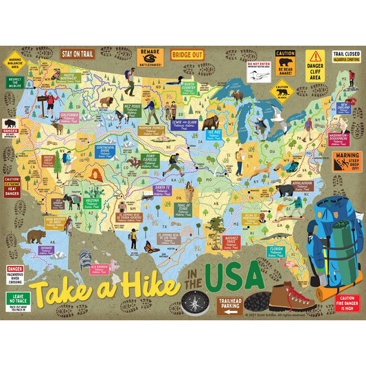 Puzzle - Take a Hike! USA - 500 piece - Findlay Rowe Designs
