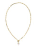 endra Scott - Sasha Heart Short Pendant Necklace - Gold Freshwater Cultured Pearl