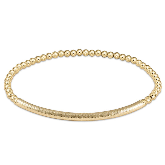 ENewton- bliss bar textured 3mm bead bracelet - gold