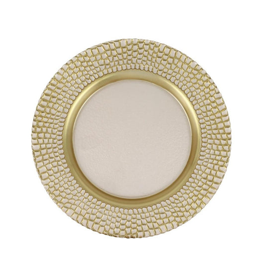 Vietri - Charger Plate - Pelli Glass - Ivory - Findlay Rowe Designs