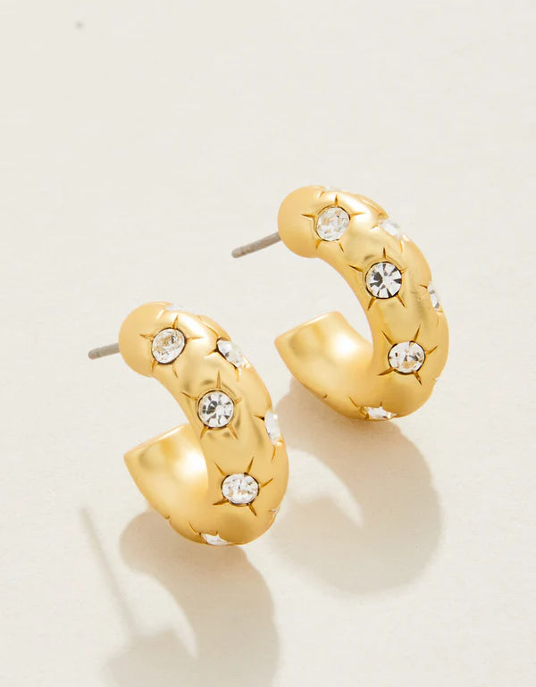 Spartina 449 - Earrings - Chubby Hoop - Crystal - Findlay Rowe Designs