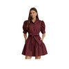 Entro - Dress - Mini Short Sleeve Self Tie - Merlot - Findlay Rowe Designs