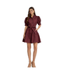 Entro - Dress - Mini Short Sleeve Self Tie - Merlot - Findlay Rowe Designs
