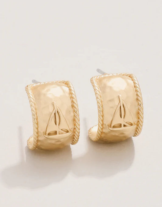 Spartina - Earrings - Gold Set Sail Hoop - 14mm - Findlay Rowe Designs