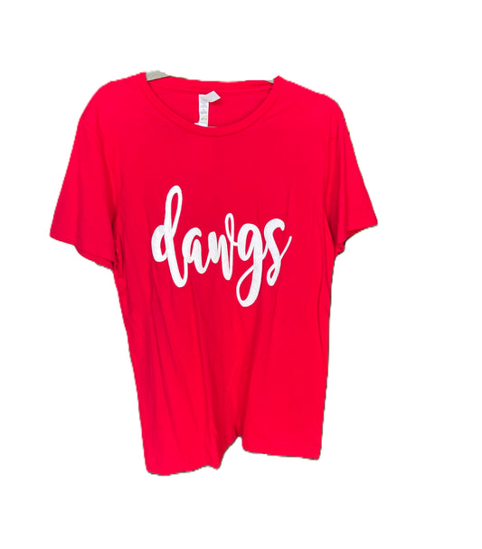 Tee Shirt - Dawgs - Red Puffy White - Findlay Rowe Designs