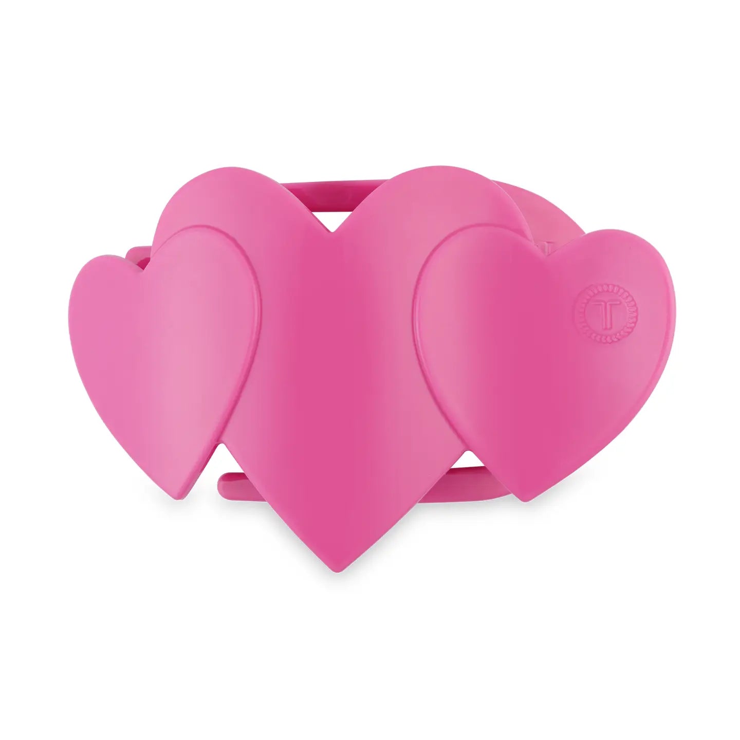 Teleties - Flat Hair Clip - Small - Pink Heart To Heart - Findlay Rowe Designs