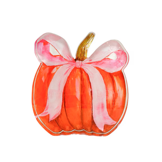 Roundtop - Acrylic Pumpkin - Pink Bow - Findlay Rowe Designs