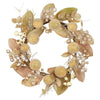 Wreath - Beaded Ball Berry Magnolia Leaf - 24in Gold
