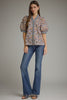 Entro - Top - Puff Sleeve Ruffle Gingham Trim - Floral Ecru - Findlay Rowe Designs