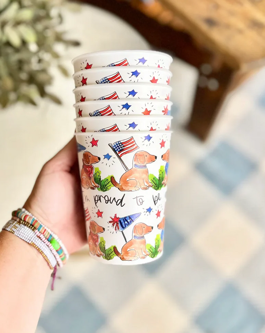 Happy by Rachel - Party Cup - American Dog Patriotic - Findlay Rowe Designs