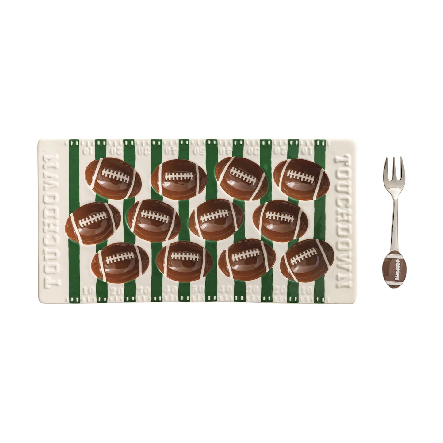 Mud Pie -  Football Field Deviled Egg Tray Set